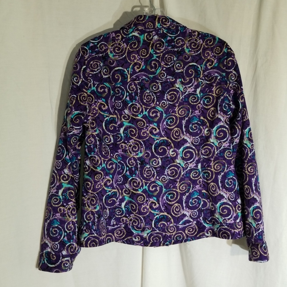 Christopher & Banks purple pattern button jacket - Picture 4 of 8